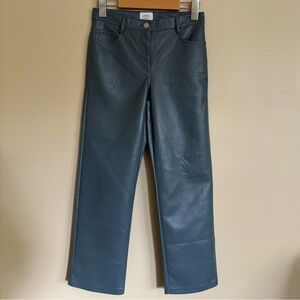 Wilfred| Aritzia|‘Melina’ Slate Blue-Grey Faux Leather Pants Sz 00